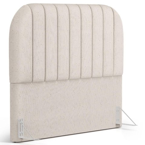 Cabeceira Cama Box Queen Estofada Orgânica 160cm Alice W01 Linho Cru - Lyam Decor
