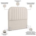 Ver imagem 4 de Cabeceira Cama Box Queen Estofada Orgânica 160cm Alice W01 Linho Cru - Lyam Decor
