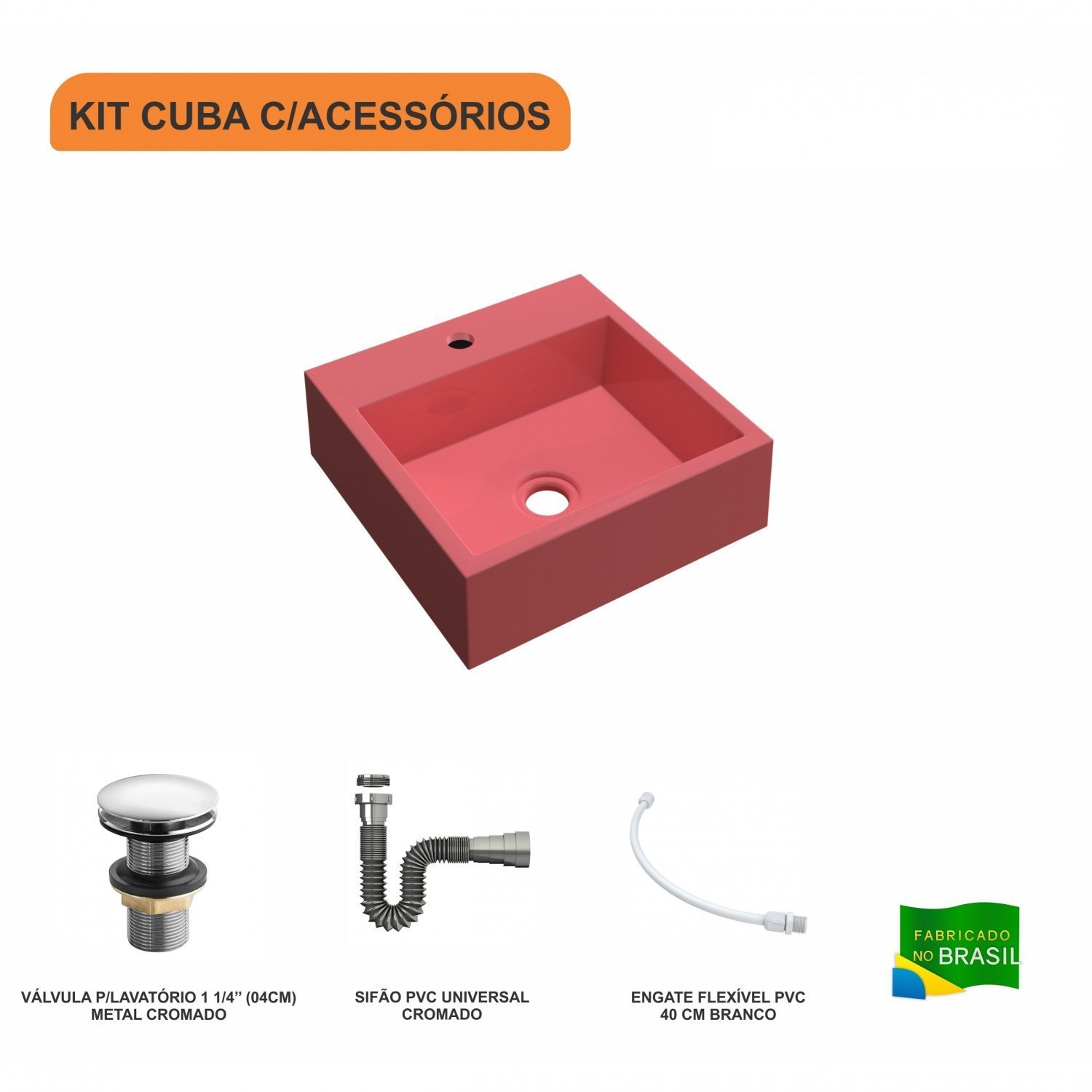 Kit Cuba Q395 Válvula Click 1 1/2 Polegada Sifão Flexível Cromado Compace - 3