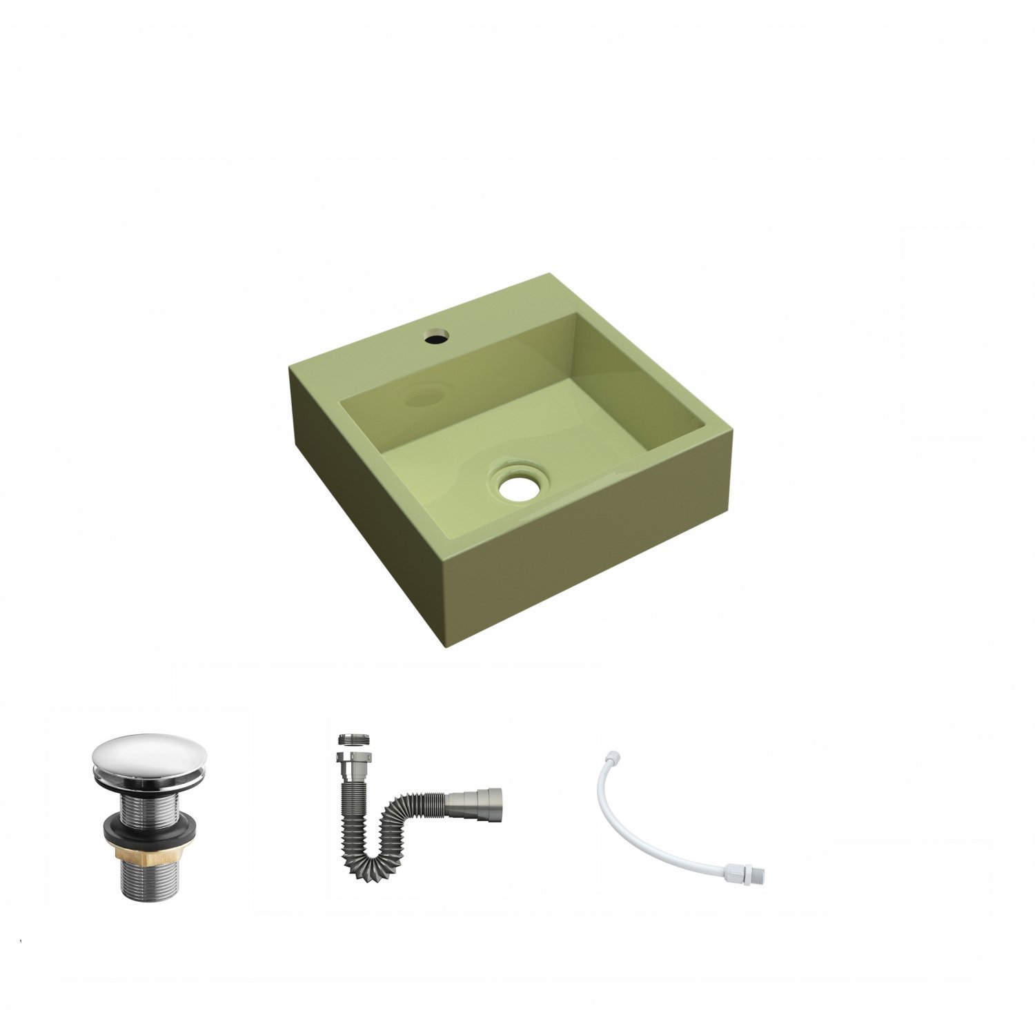 Kit Cuba Q395 Válvula Click 1 1/2 Polegada Sifão Flexível Cromado Compace - 2