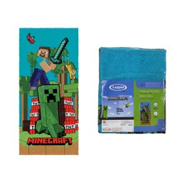 Toalha de Banho Infantil Minecraft Felpuda Algodão Praia Piscina Lepper - 5