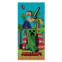 Toalha de Banho Infantil Minecraft Felpuda Algodão Praia Piscina Lepper - 1