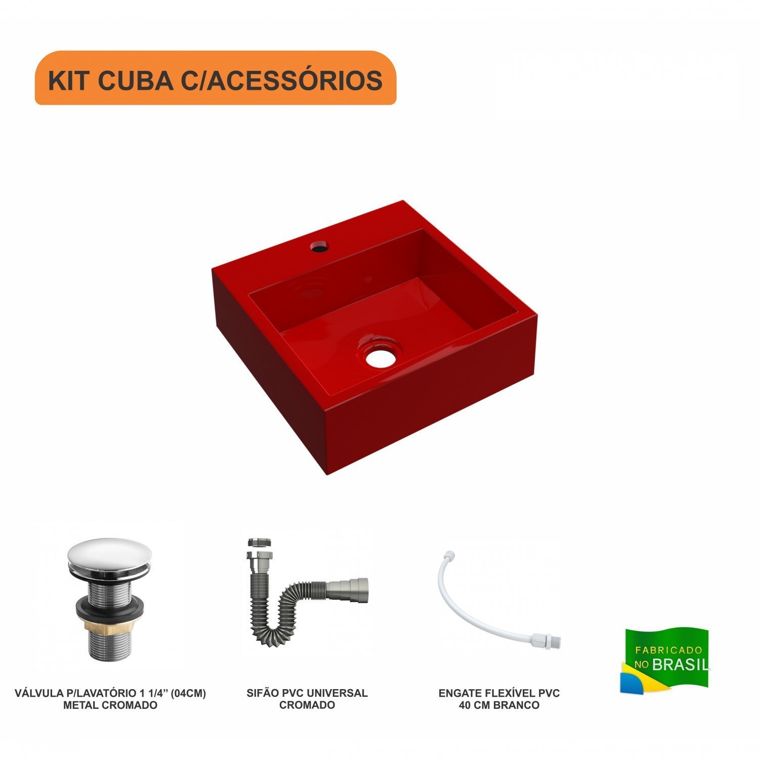 Kit Cuba Q395 Válvula Click 1 1/2 Polegada Sifão Flexível Cromado Compace - 3