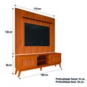Ver imagem 3 de Rack Bancada King com Painel para Tv até 75 Polegadas 1,79m Avante Cedro Ripado Impressão 3d Edn