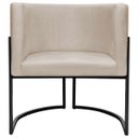 Ver imagem 3 de Poltrona Decorativa para Recepção Luna Suede Base de Ferro Preto