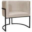 Ver imagem 1 de Poltrona Decorativa para Recepção Luna Suede Base de Ferro Preto