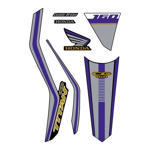 Kit Adesivo Faixa Protetor Cg Titan 160 Azul Ano 2018 a 2021 Cobra Motoparts