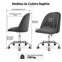 Ver imagem 4 de Cadeira Sophia Giratória com Rodinhas Cromada Home Office