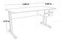 Ver imagem 3 de Mesa de Escritório 2 Gavetas 160cm Noce e Preto