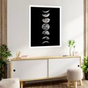 Ver imagem 2 de Quadro Decorativo Fases da Lua - 70x50cm:moldura Branca