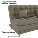 Ver imagem 6 de Sofa Cama 2 Lugares 185 Cm Duda Veludo Maserati Milani Store Marrom Claro