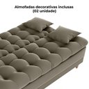 Ver imagem 3 de Sofa Cama 2 Lugares 185 Cm Duda Veludo Maserati Milani Store Marrom Claro