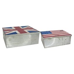 Caixa Organizadora Porta Objetos Metal Color 2 Pc Nation - 1
