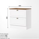 Ver imagem 3 de Balcão 2 Gavetas 80cm 100% MDF com Tampo para Cooktop Americana Henn