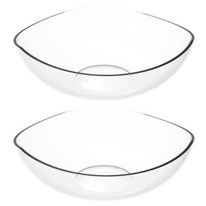 Kit 2 Saladeiras Tigela Plástica Salada Pipoca Doces Sobremesa Transparente Trio Crippa