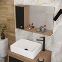 Ver imagem 5 de Conjunto Gabinete para Banheiro Pratiko Avelato Preto Ofertamo