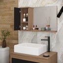 Ver imagem 4 de Conjunto Gabinete para Banheiro Pratiko Avelato Preto Ofertamo