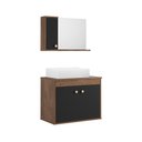 Ver imagem 3 de Conjunto Gabinete para Banheiro Pratiko Avelato Preto Ofertamo