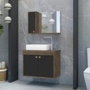 Ver imagem 2 de Conjunto Gabinete para Banheiro Pratiko Avelato Preto Ofertamo