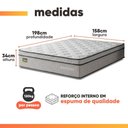 Ver imagem 4 de Cama Box Baú Colchão Queen Ortopédico D33 158x198x75cm Minotauro Hellen