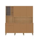 Ver imagem 2 de Cozinha Compacta 8 Portas 1 Gaveta 194,2 cm Nature Marrom Freijó/Caramelo