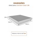 Ver imagem 3 de Cama Japonesa com Cabeceira Corea Yun Casal Courino Cinza / Linho Off White - Sallar Home