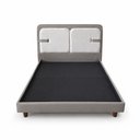 Ver imagem 7 de Cama Japonesa com Cabeceira Corea Yun Casal Courino Cinza / Linho Off White - Sallar Home