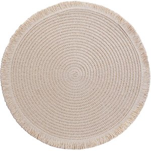 Lugar Americano Redondo Franja 38cm Palha