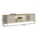 Ver imagem 3 de Rack para Tv até 85 Polegadas Elven 2 Portas com Vidro e Led Tauari/off White - Pnr Móveis