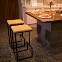 Ver imagem 2 de Kit 3 Banquetas Altas Estofadas para Cozinha Americana Ilha Bancada Balcão Bistrô Luxo Bari