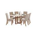 Ver imagem 1 de Mesa Jantar Natali 160 6 Cadeiras Esther Creme - Henn