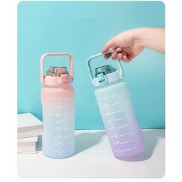 Garrafa Squeze Motivacional Bpa Free Enfeites Adesivo 2000ml:lilas/verde - 5