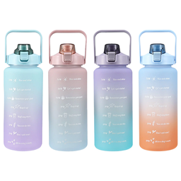 Garrafa Squeze Motivacional Bpa Free Enfeites Adesivo 2000ml:lilas/verde - 1