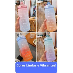 Garrafa Squeze Motivacional Bpa Free Enfeites Adesivo 2000ml:lilas/verde - 3