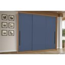 Ver imagem 1 de Guarda Roupa 3 Portas de Correr e 4 Gavetas Valência Freijo/azul - Politorno
