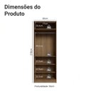 Ver imagem 2 de Guarda-Roupa Modulado 2 Portas 4 Prateleiras 1 Cabideiro Rustic/Crema Neo Madesa