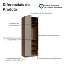 Ver imagem 3 de Guarda-Roupa Modulado 2 Portas 4 Prateleiras 1 Cabideiro Rustic/Crema Neo Madesa