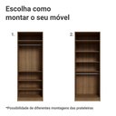 Ver imagem 4 de Guarda-Roupa Modulado 2 Portas 4 Prateleiras 1 Cabideiro Rustic/Crema Neo Madesa
