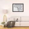 Quadro Decorativo Mapa Mundi Africa Preto E Branco - 3