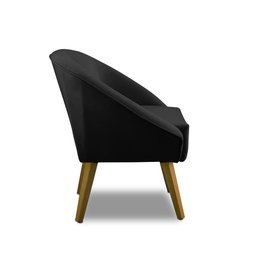 Kit 2 Poltronas Para Sala Decorativa Milena Veludo Preto Adonai Estofados - 5