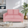 Sofá Estofado 2 Lugares para Sala de Estar Denver Suede Rosa - Dl Decor - 2