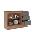 Ver imagem 3 de Balcão Gabinete de Pia Bella 2 Portas 3 Gavetas Nog/cinza 120cm Carraro