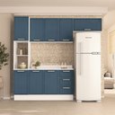 Ver imagem 1 de Armário de Cozinha Modulada Completa 4 Peças 200cm com Tampo 100% Mdf Amara Politorno Móveis