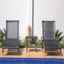 Ver imagem 3 de 3 Espreguiçadeiras e Mesa Grécia com Balde em Alumínio Piscina, Área, Jardim