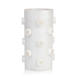 Vaso Pinos Branco Resina Fosco - 1