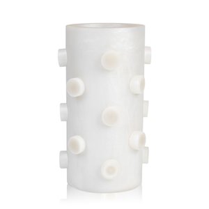 Vaso Pinos Branco Resina Fosco
