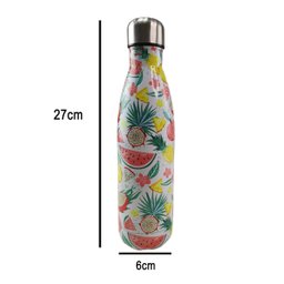 Garrafa Termica Estampada Flores Frutas Aço Inox Floral Florido 500ml Agua Gelada Squeeze Academia T - 8