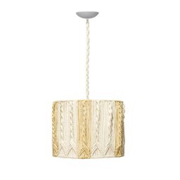 Pendente Luminária De Teto Em Sisal Decoração Luxo:Luminária Madeira/Palha - 3