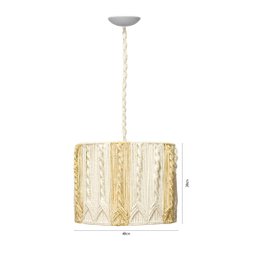 Pendente Luminária De Teto Em Sisal Decoração Luxo:Luminária Madeira/Palha - 2