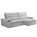 Ver imagem 2 de Sofá Retrátil Reclinável para Sala de Estar Living 230cm Ártico F04 Bouclê Cinza - Lyam Decor